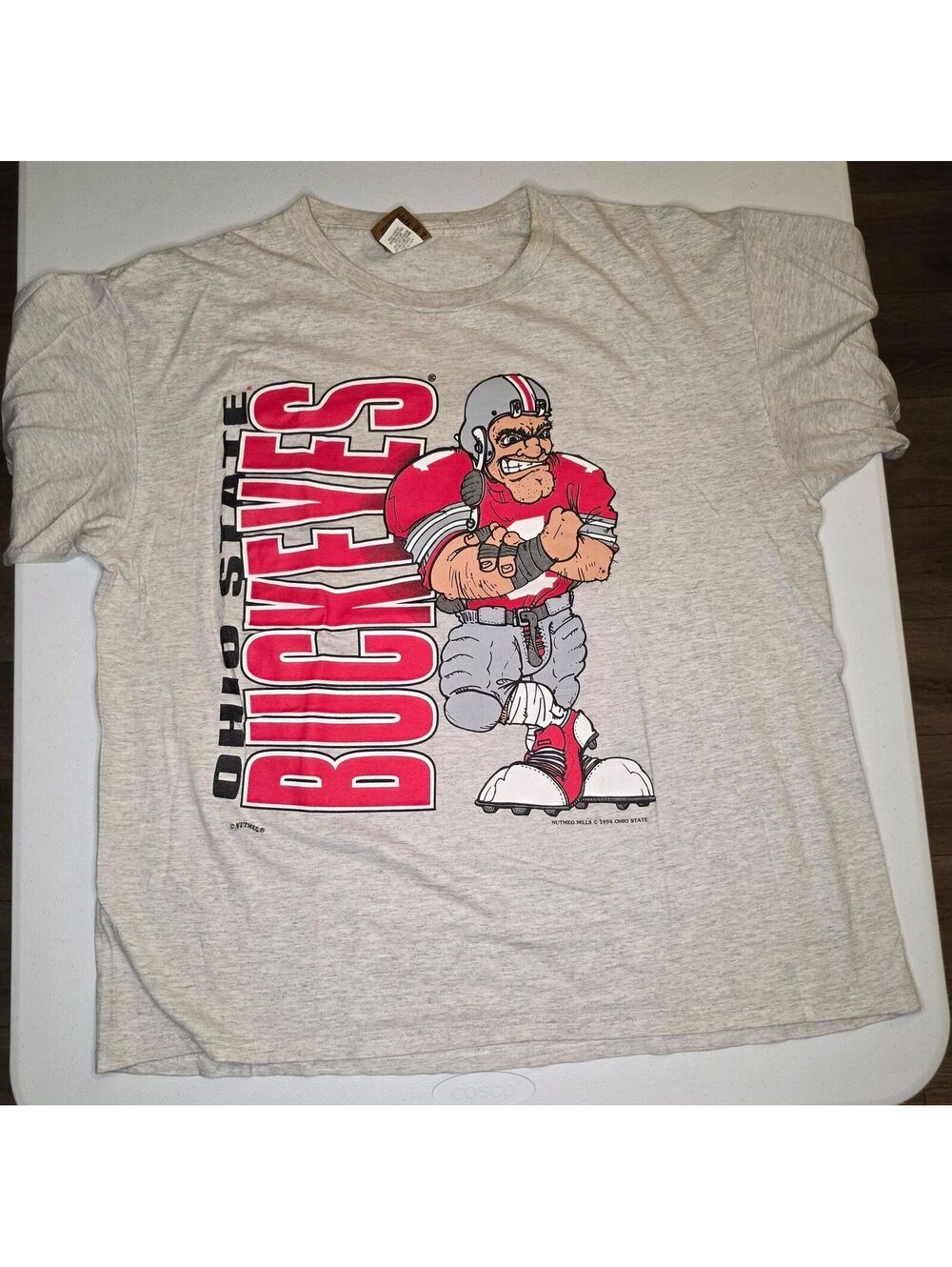1994 NCAA Ohio State Buckeyes Cartoon Single Stitch Tee